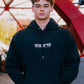 Hoodie oversize ÍCARO 0% Motivation 100% Discipline negro, vista frontal.